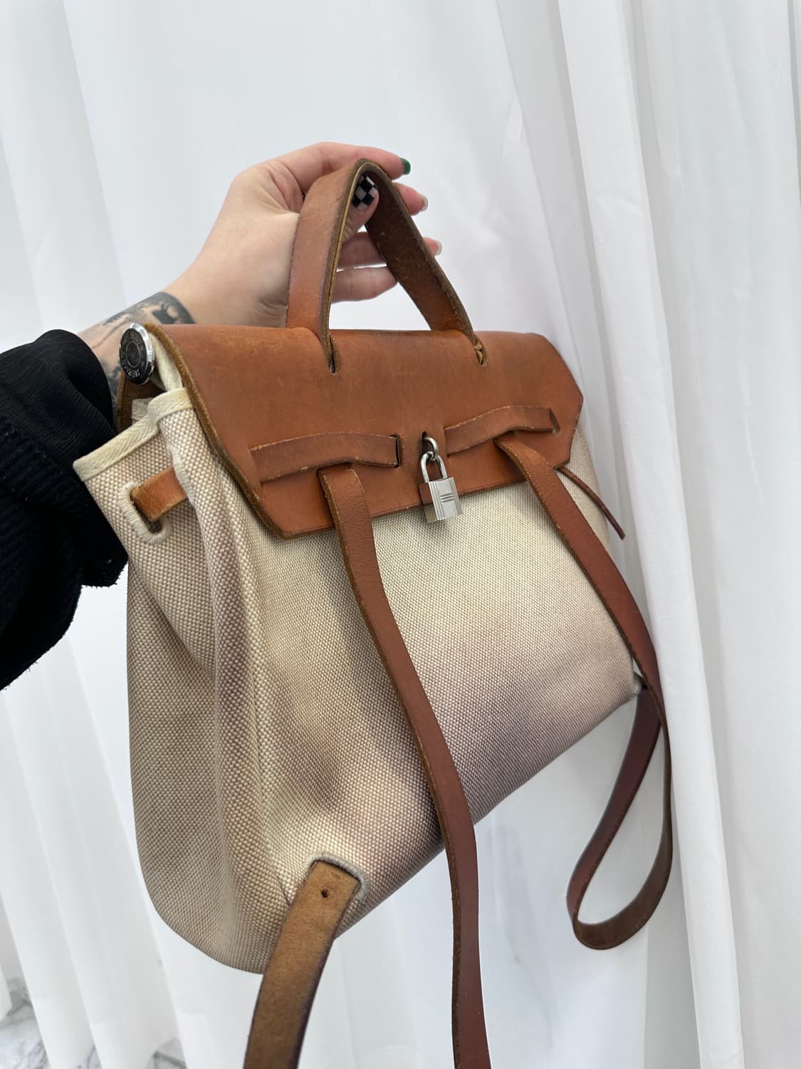 (빈티지) 에르메스 캔버스 에르백팩 상품이미지4