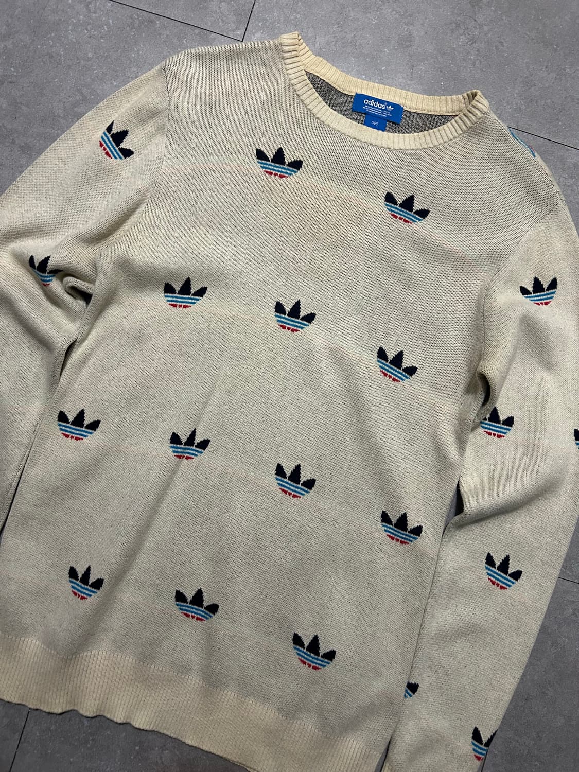 00s 아디다스 멀티 트레포일 빈티지 코튼 니트  95size  상품이미지3