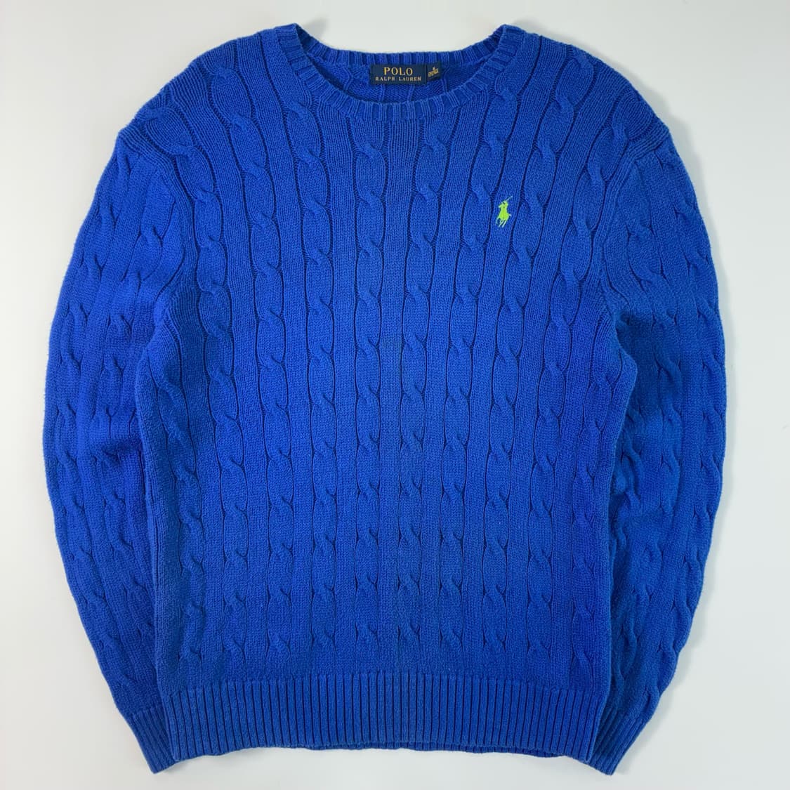 Polo  폴로 랄프로렌 자수 코튼 블루 꽈배기 니트  상품이미지1