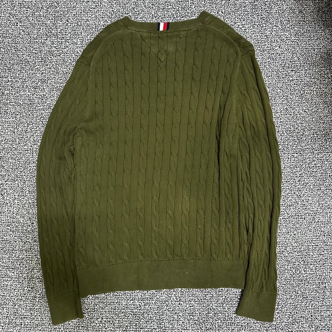 (S) 타미힐피거 케이블 니트 올리브 상품이미지4