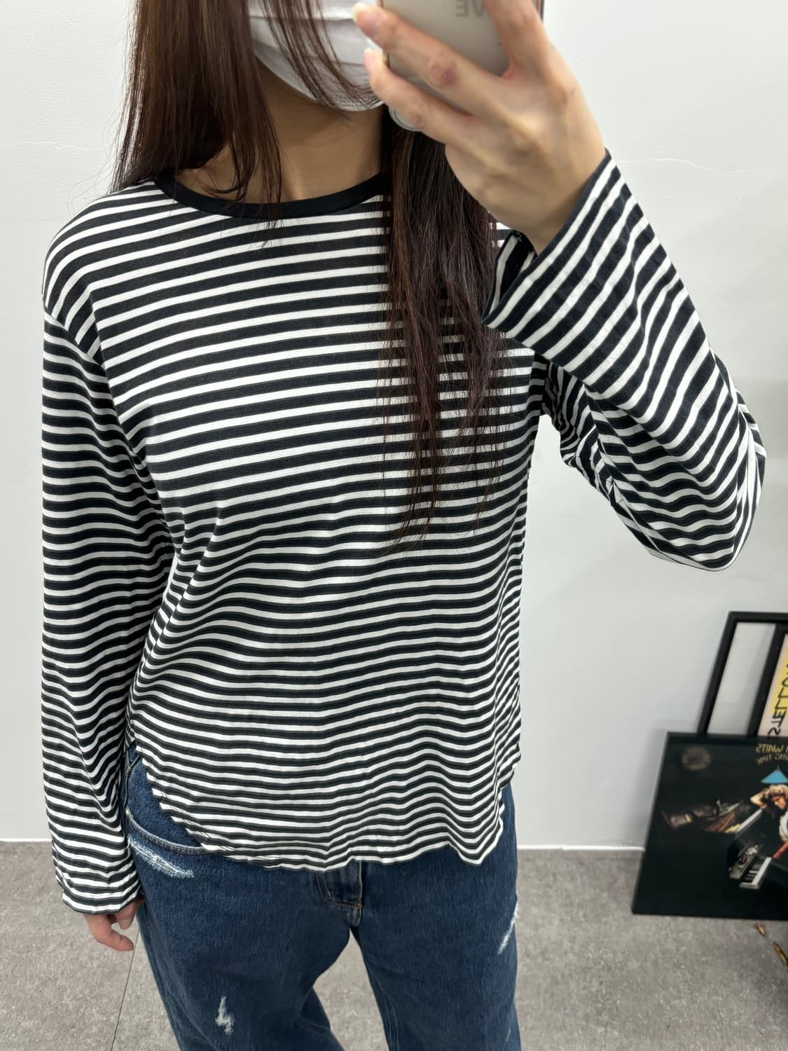 유니클로 줄무늬 긴팔티셔츠 상품이미지2