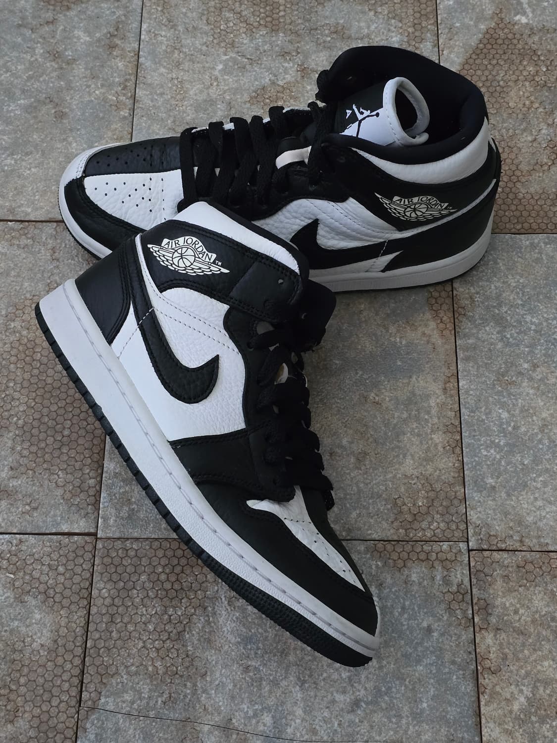 (240)나이키 에어 조던 1 미드 se 블랙 화이트 상품이미지6