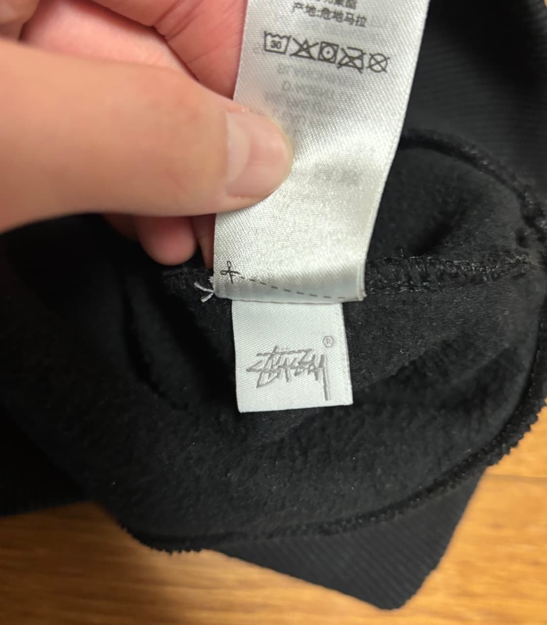 스투시 베이직 블랙 후드티 (S) 상품이미지4