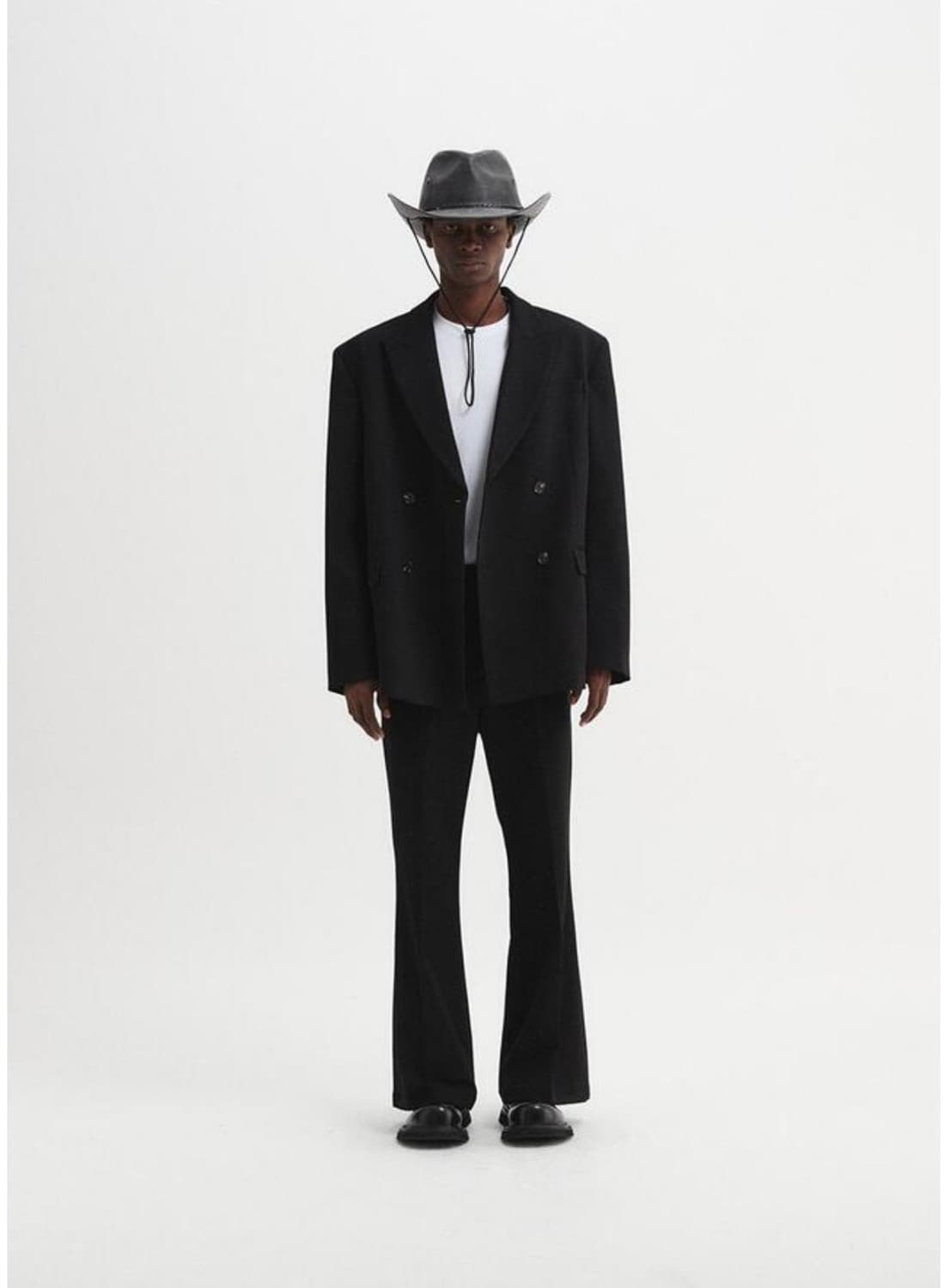 DNSR 블랙 트윌 플레어 슬랙스 XL 상품이미지5