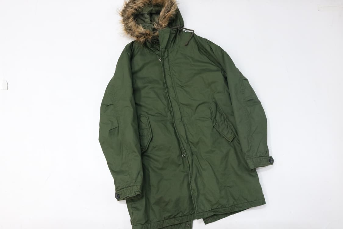BACK NUMBER 백넘버 빈티지 후드 퍼 밀리터리 개파카 L 상품이미지2
