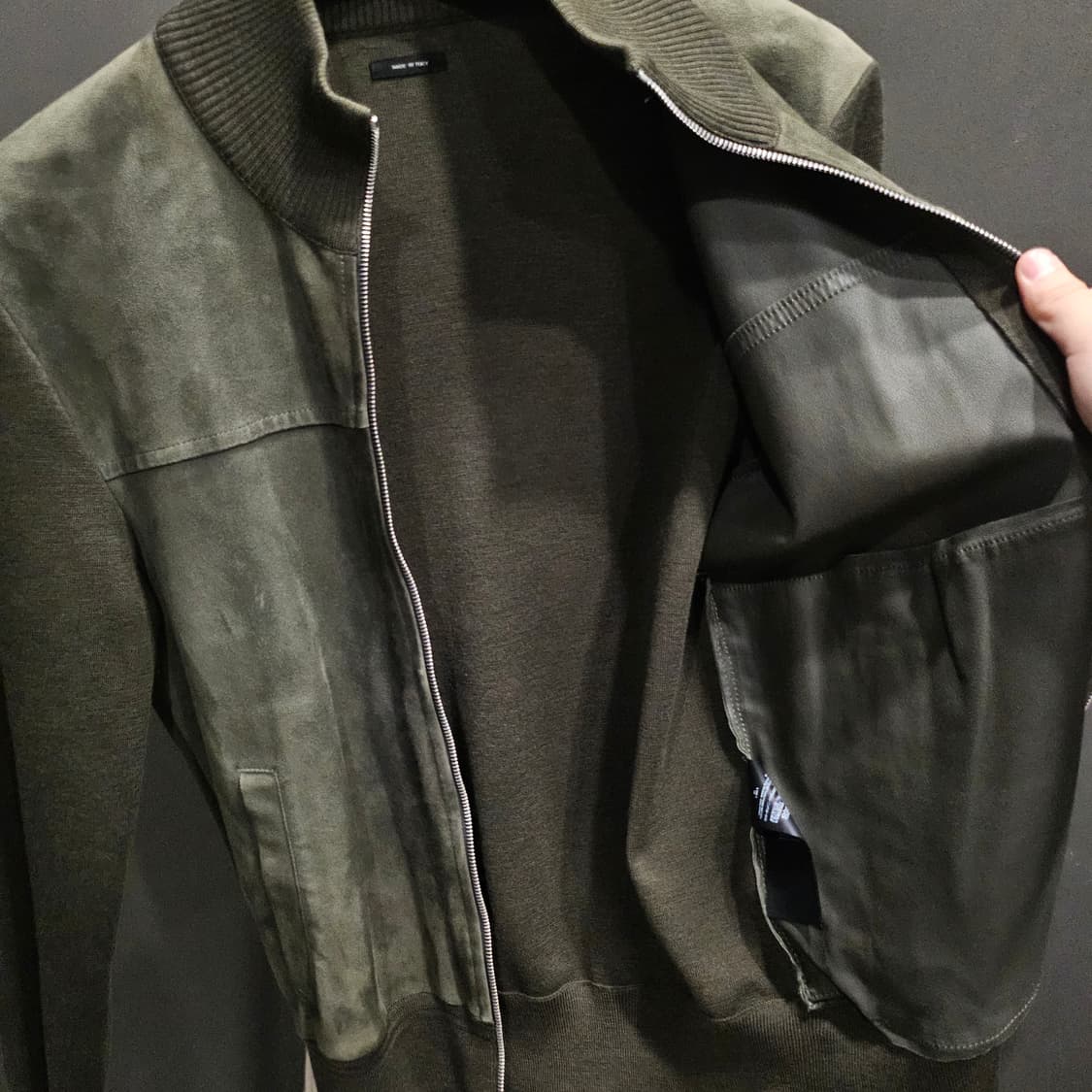 톰포드 카프스킨 스웨이드 & 울 봄버 재킷 상품이미지4