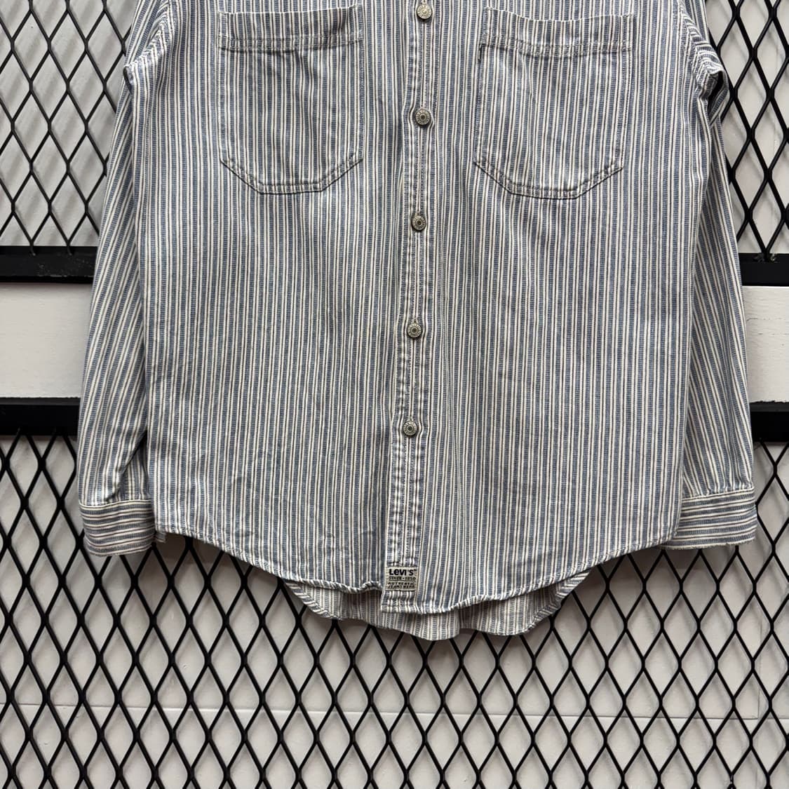 리바이스 워크 셔츠 스트라이프 패턴 어센틱 진 스퀘어 스카이블루 상품이미지4