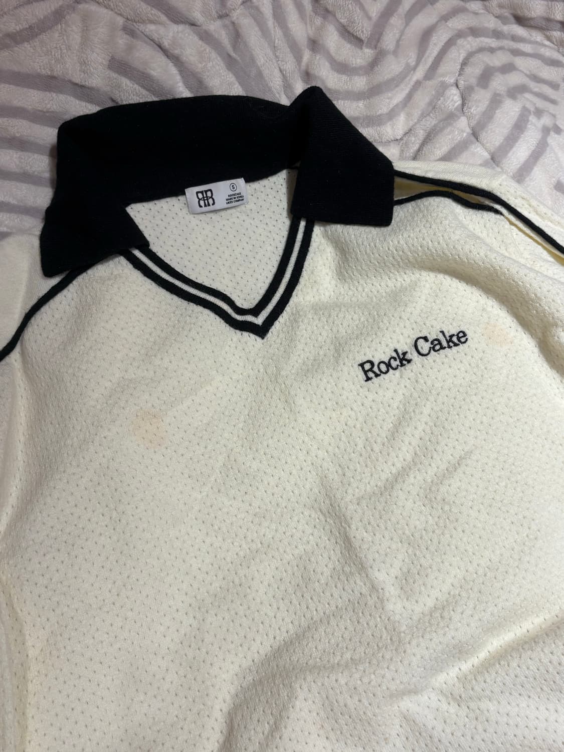 락케이크 칼라 롱슬리브니트 아이보리 상품이미지3