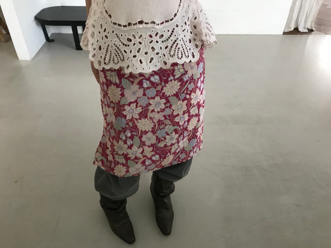 vintage pink pattern skirt 상품이미지2