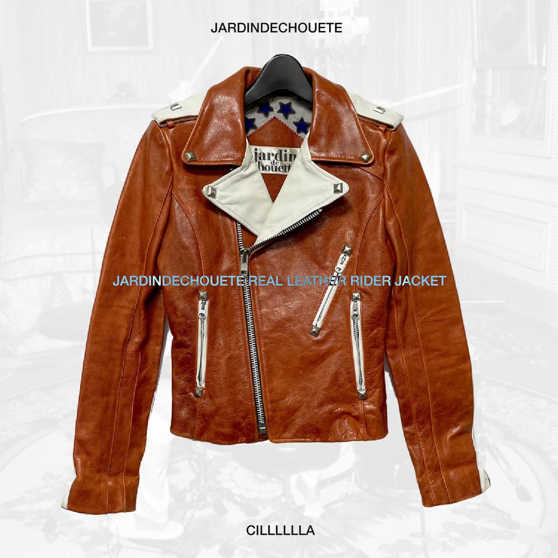 JARDINDECHOUETE 리얼레더 라이더 자켓 상품이미지1