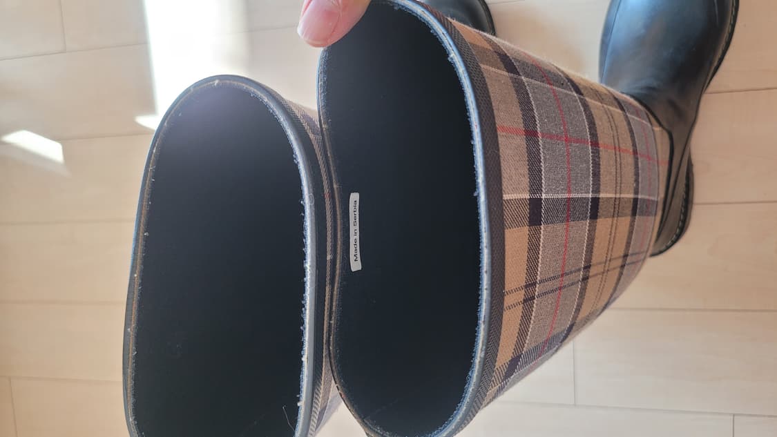 바버 체크 롱 레인부츠 240 상품이미지6