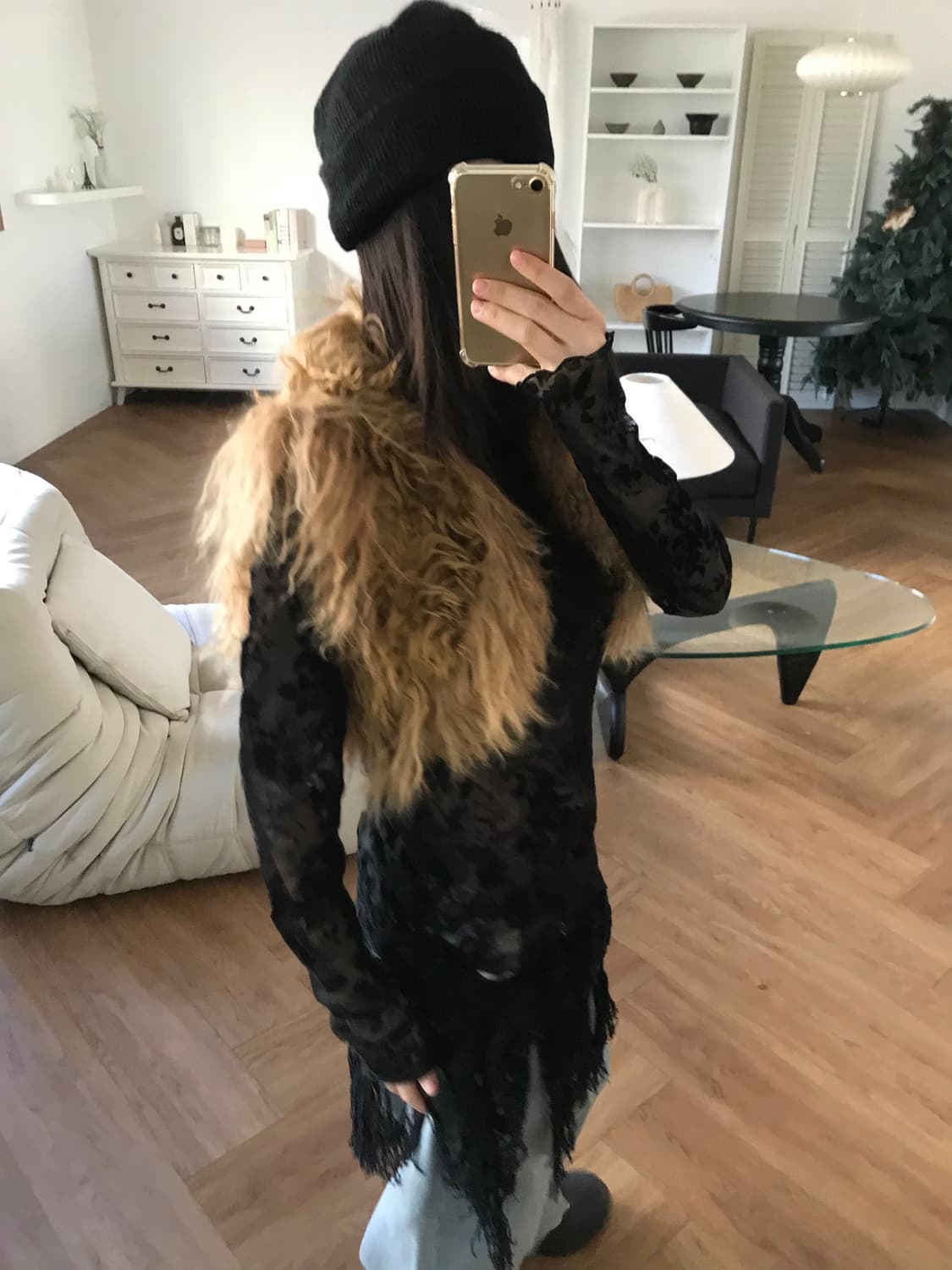  vintage brown fur vest 상품이미지6