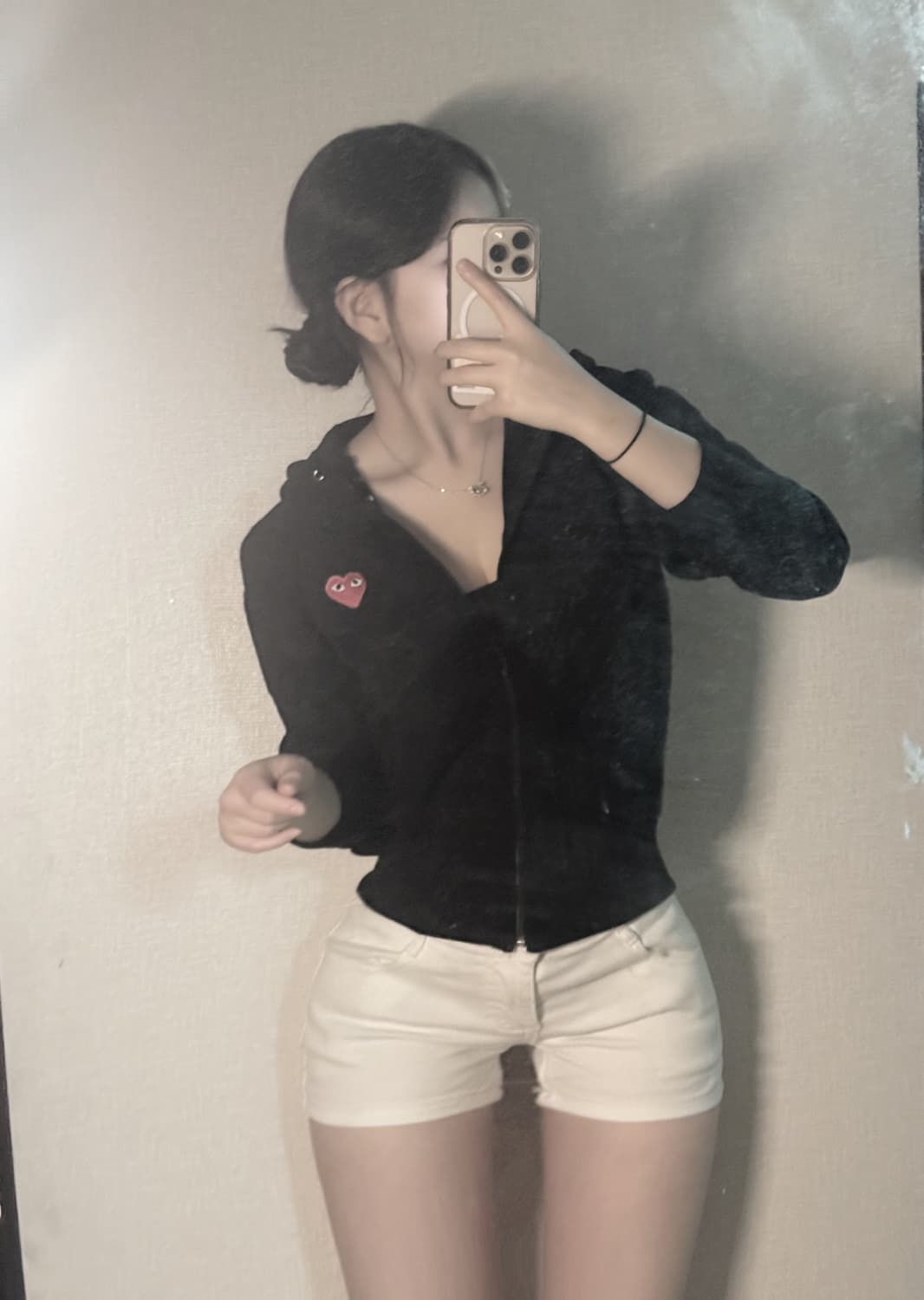 꼼데 블랙 후드집업  상품이미지1