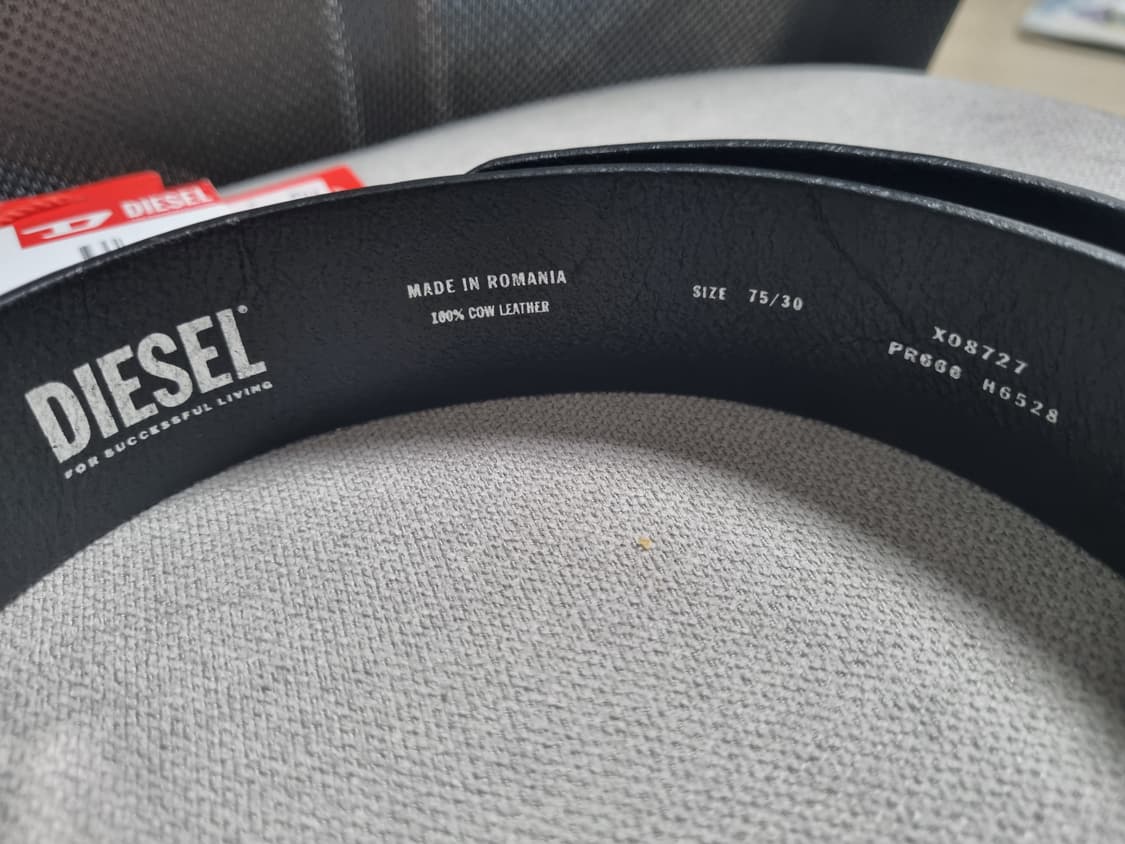 디젤 로고 블랙 가죽 벨트 75/30 상품이미지2