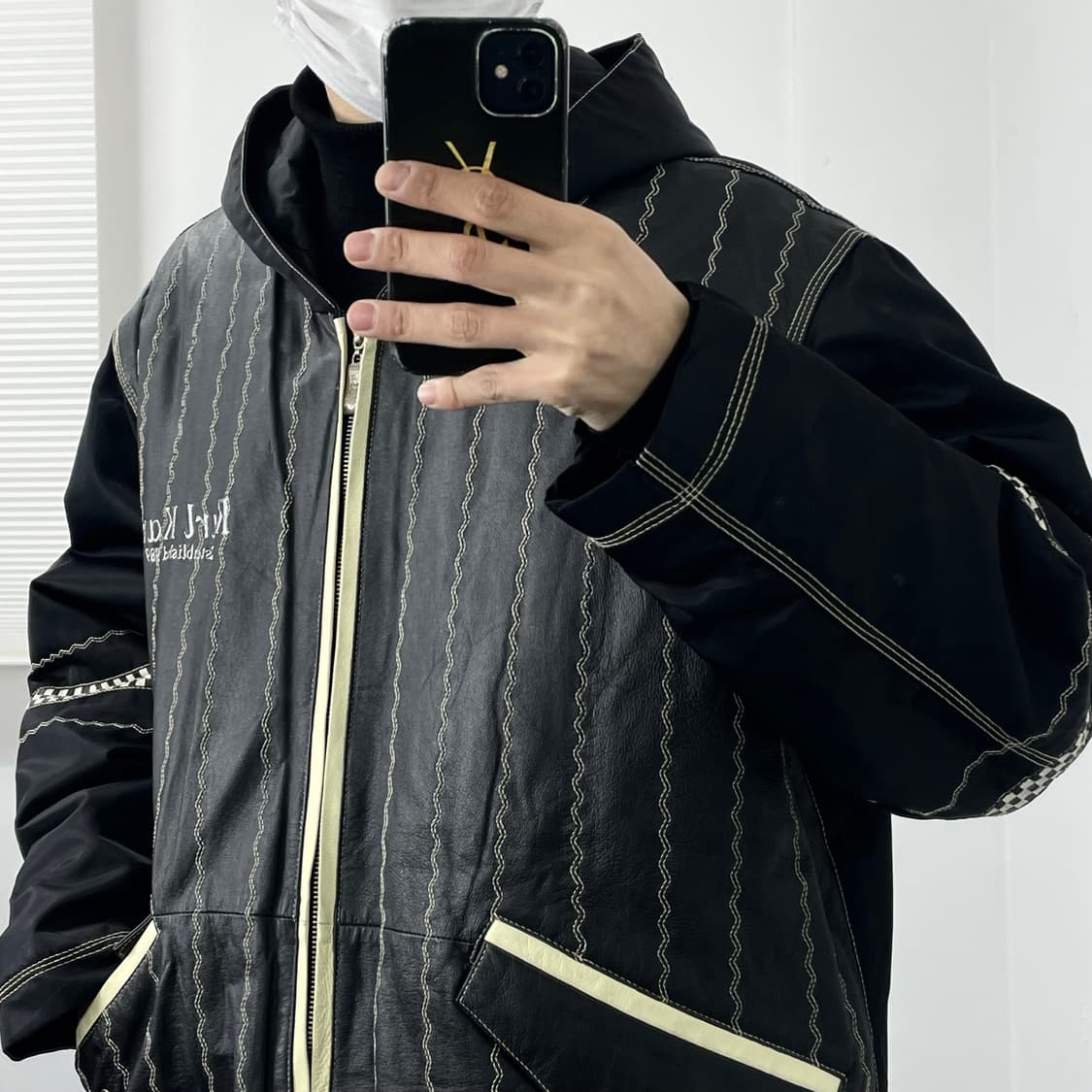 2XL 칼카니 소가죽 레이싱 후드 점퍼 상품이미지4