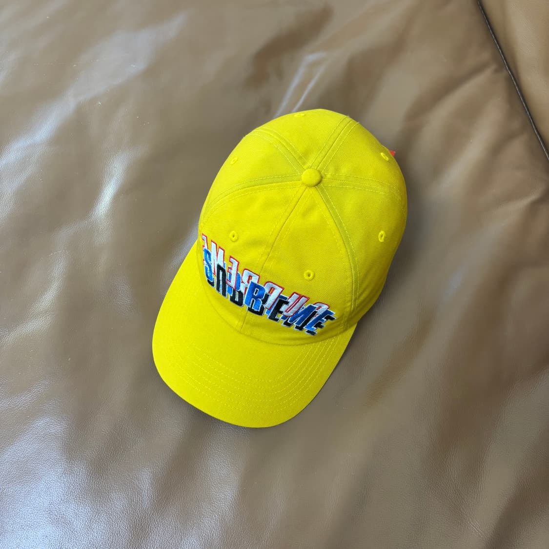 Supreme 슈프림 코듀라 트리플 로고 옐로우 6패널 볼캡 모자 상품이미지5