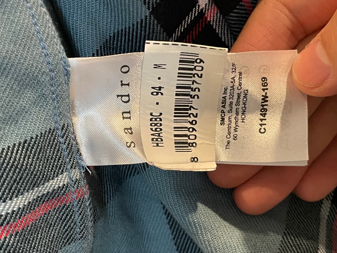 산드로옴므 체크 셔츠 판매합니다. (M사이즈) 상품이미지4