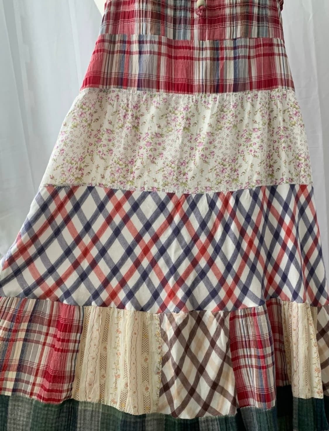 패치워크 체크스커트 원피스 상품이미지3