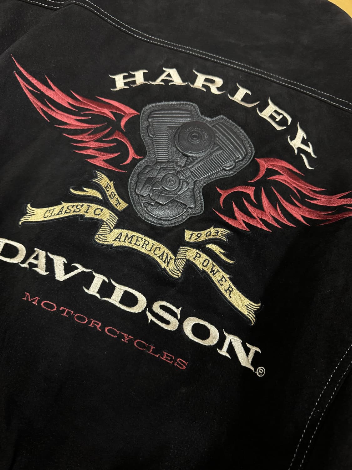 90s 할리데이비슨 스웨이드 레더자켓 L 상품이미지5