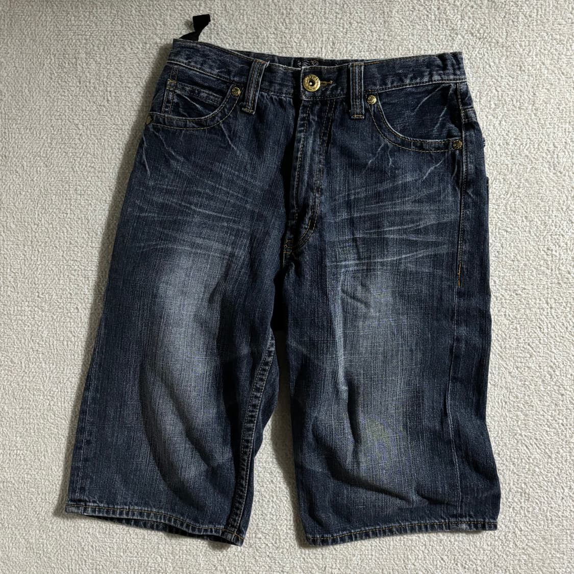 일본빈티지 y2k 워싱 디테일 5부 청바지 상품이미지1