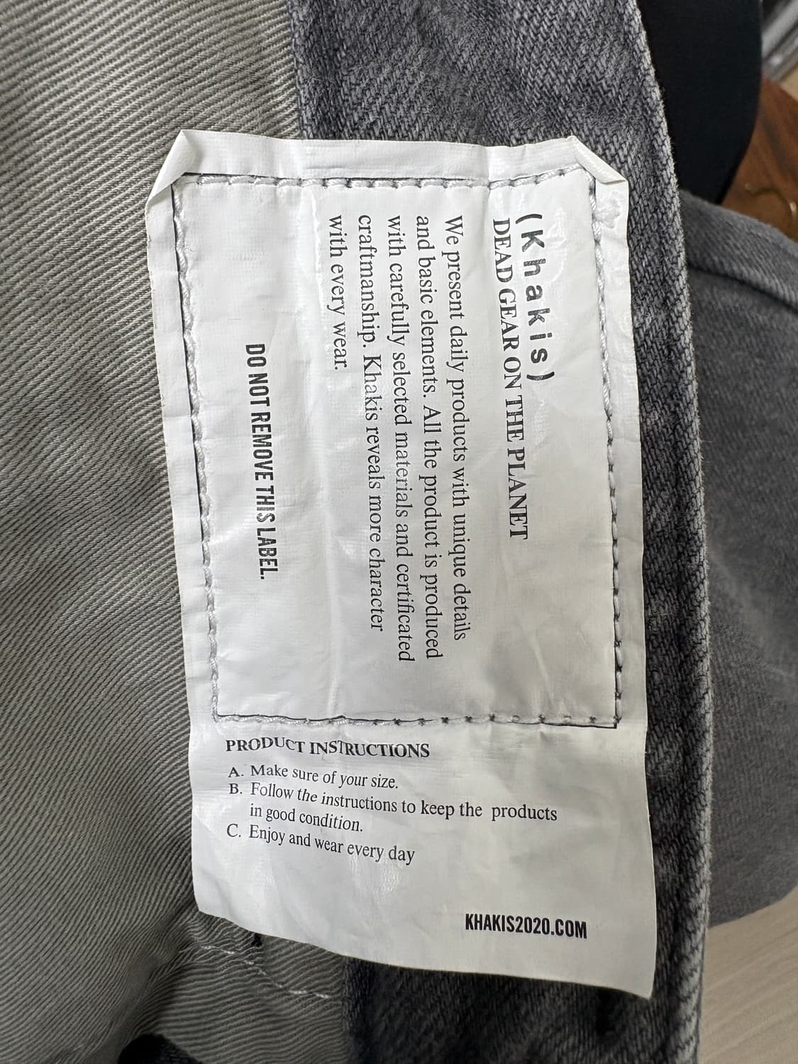 카키스 stock5p 라이트그레이 데님팬츠 L 상품이미지5