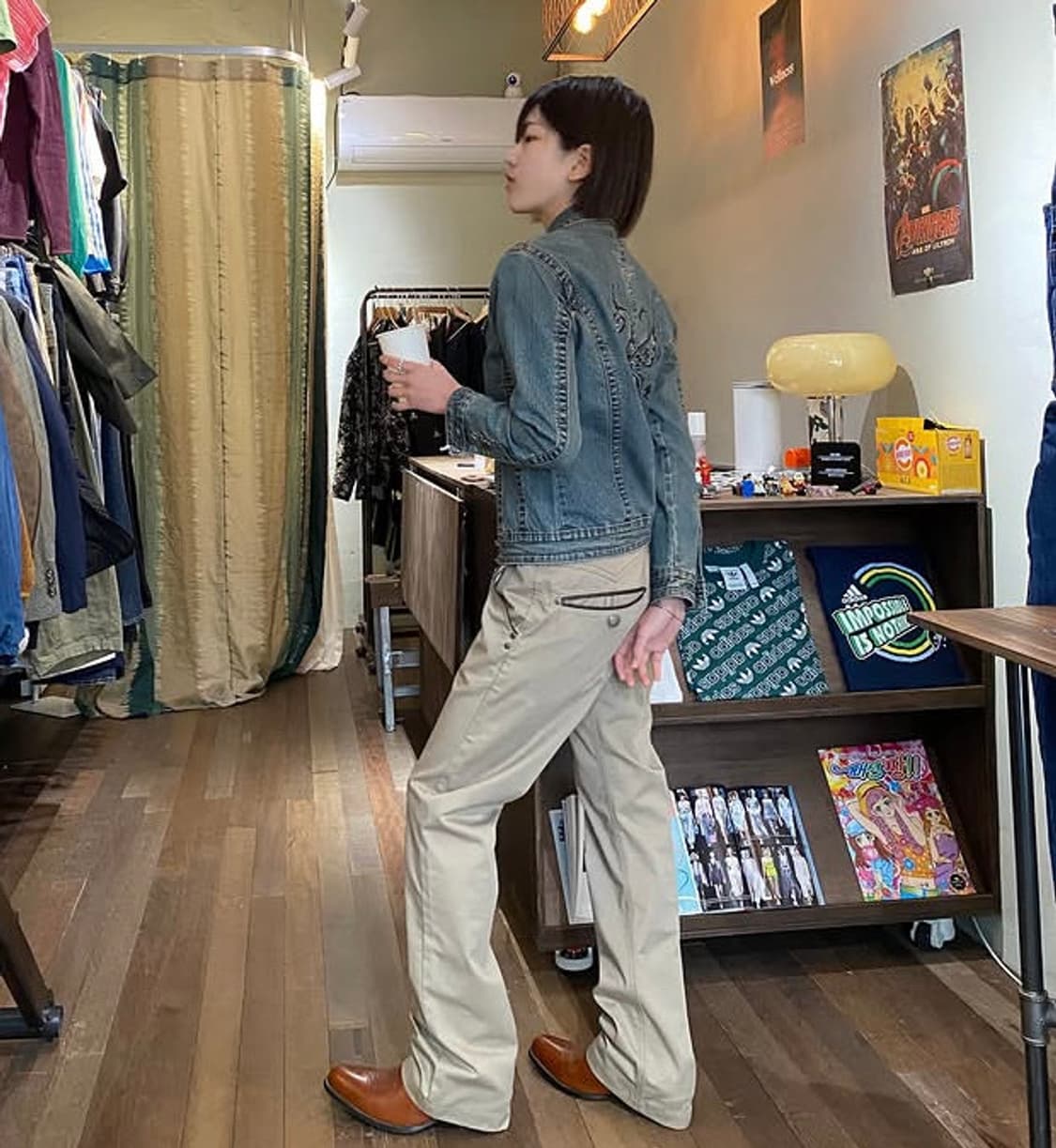 나비 자수 데님 자켓 웨스턴 데님재킷 상품이미지1