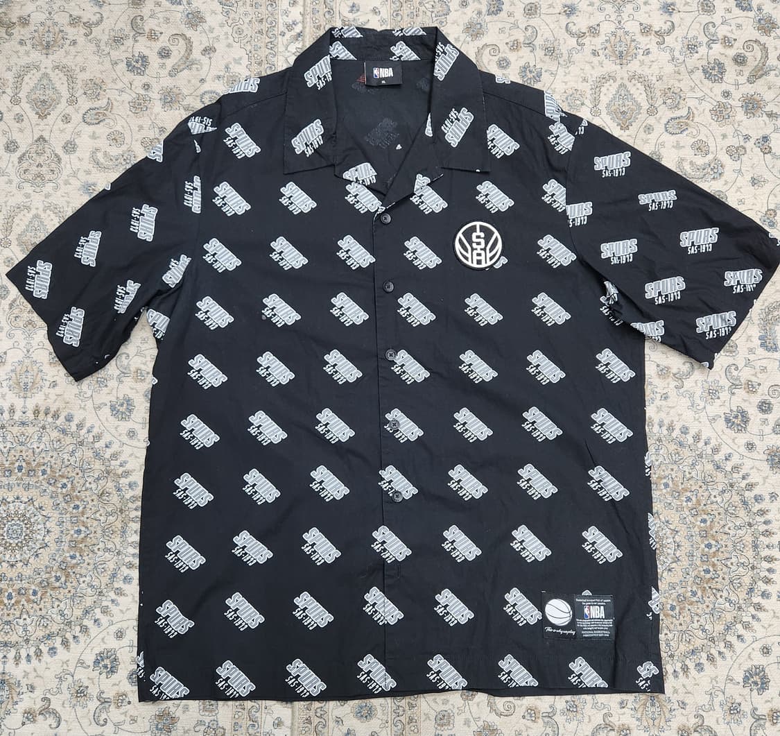 NBA 샌안토니어 스퍼스 프린트 면셔츠 XL 상품이미지1