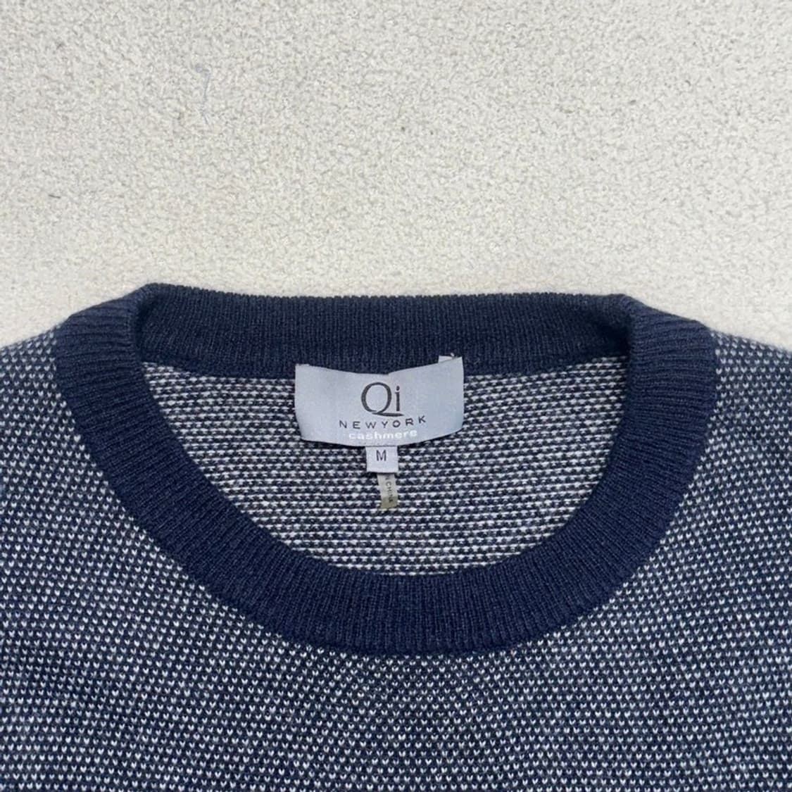 Qi Newyork 캐시미어 100 라운드넥 니트 네이비 M 상품이미지4