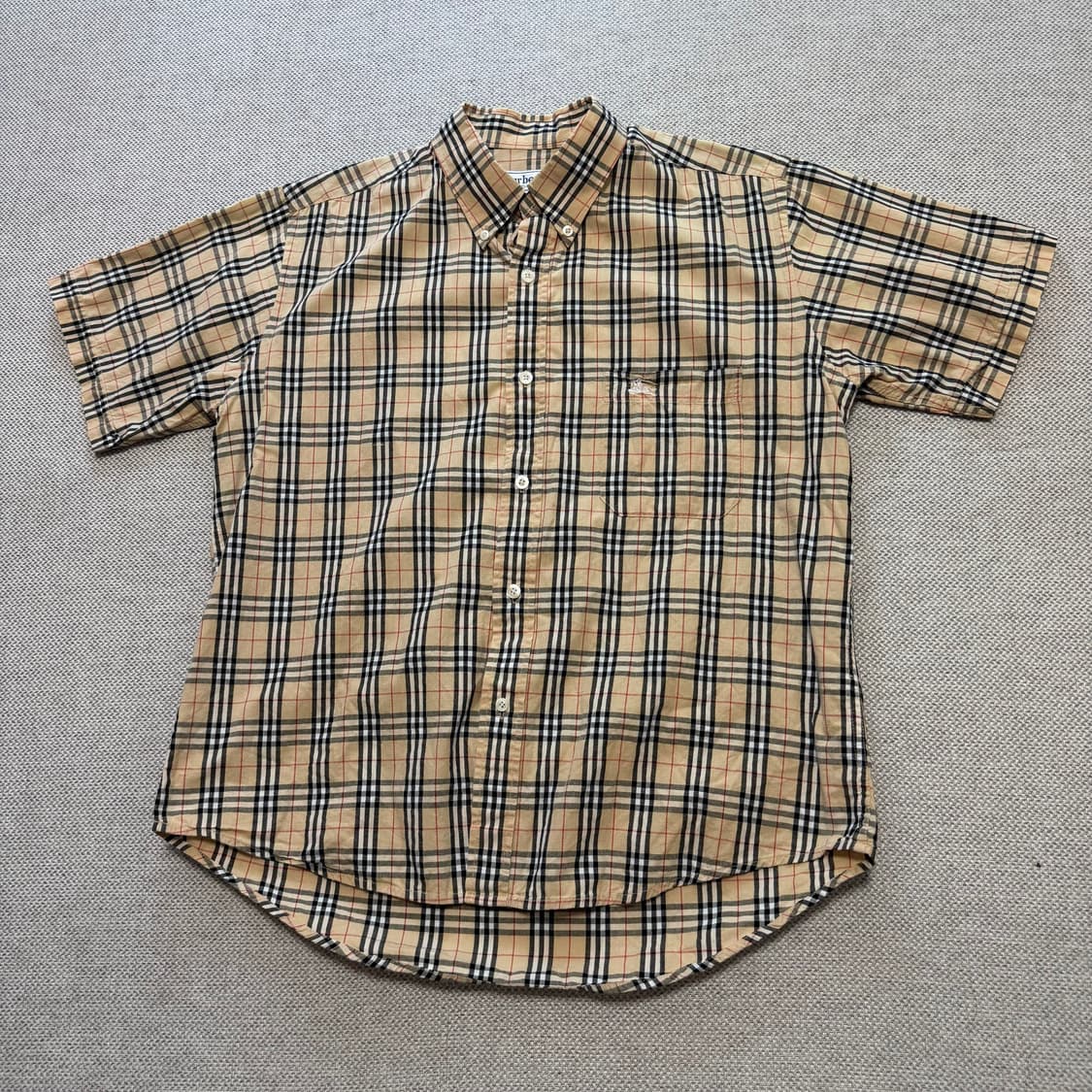 버버리 빈티지 반팔 체크 셔츠 상품이미지1