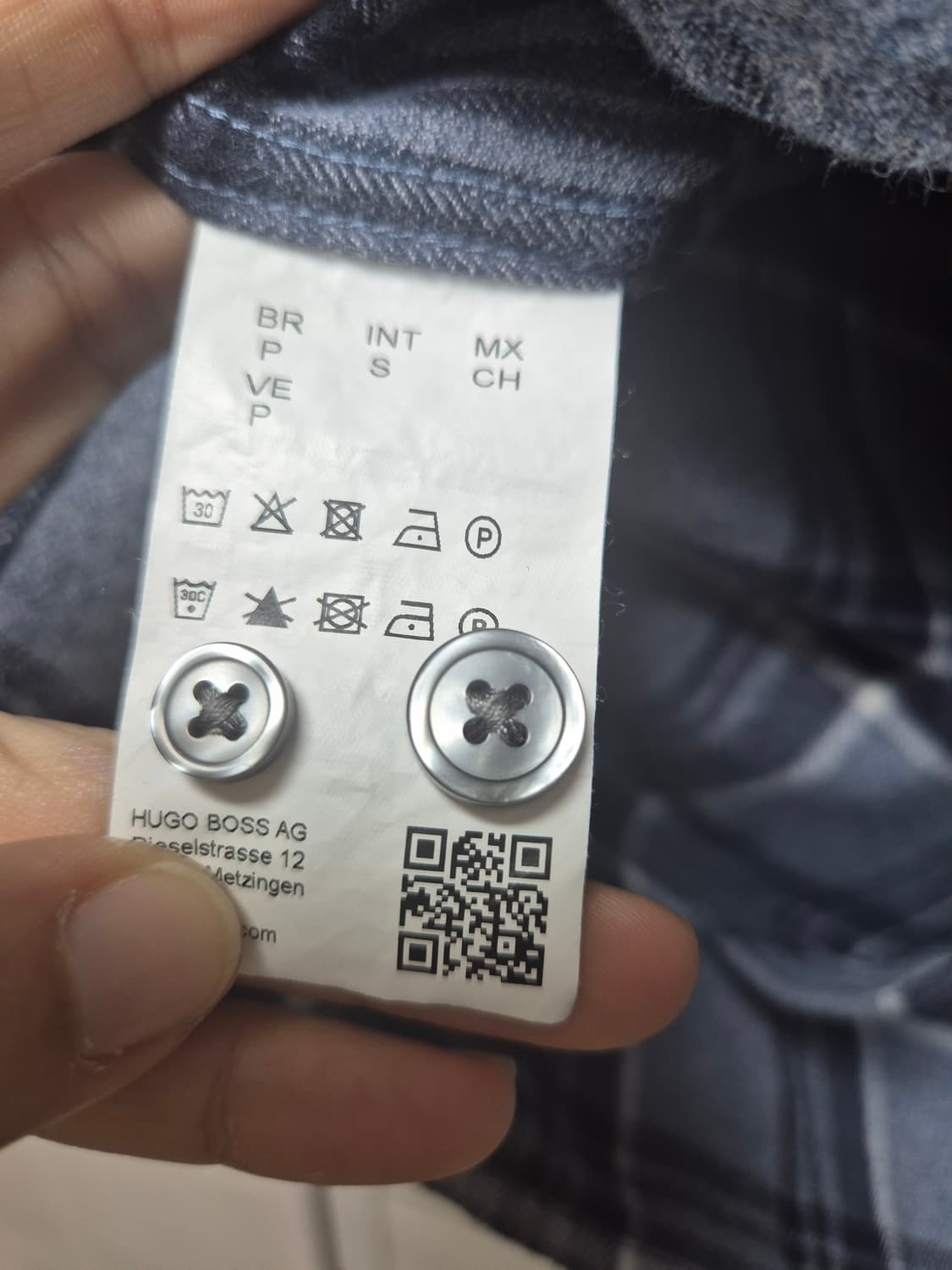 휴고보스 체크 셔츠 체크남방 S (100) 남성 상품이미지5