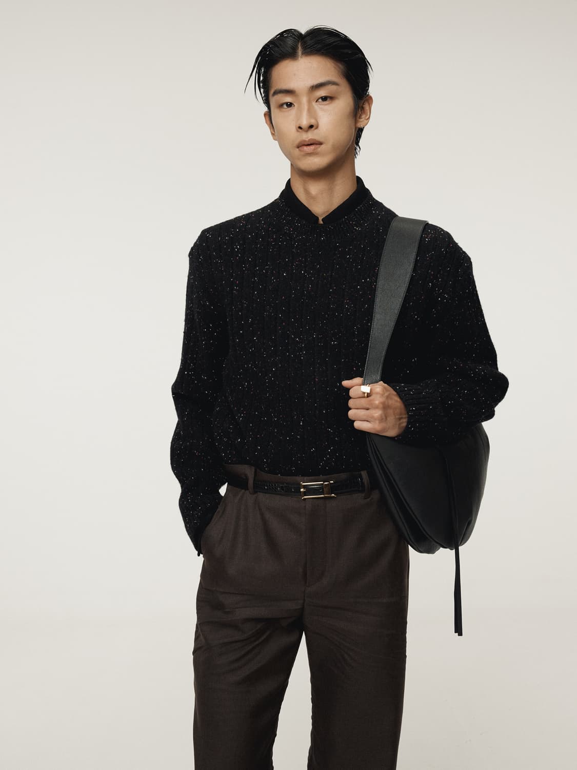 렉토 25FW 캔디 부클레 니트 탑 스웨터 블랙 상품이미지3