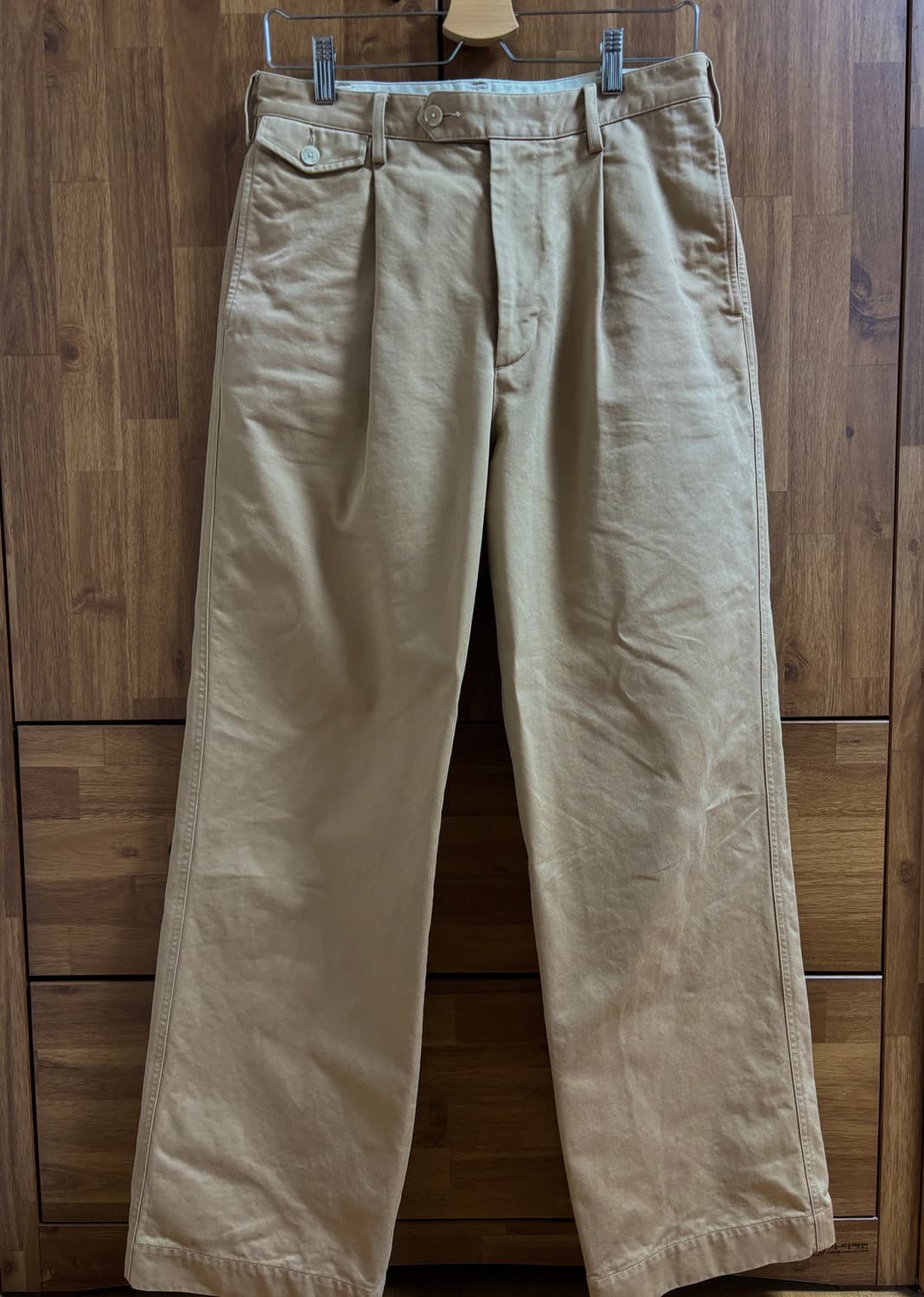 [3] 오라리 워시드 핀스 치노 원턱 팬츠 (카멜 브라운) 상품이미지1