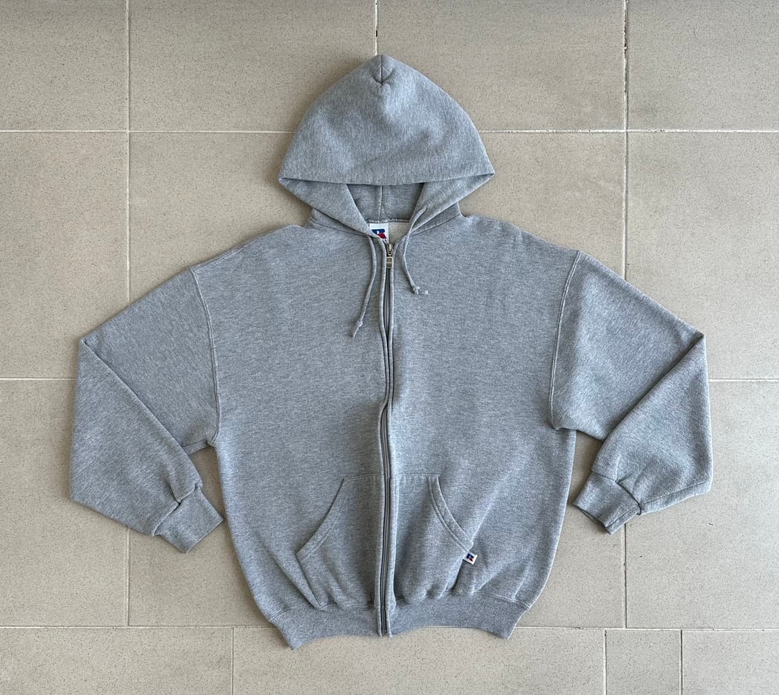 90s 빈티지 러셀 후드집업 그레이 L 상품이미지1
