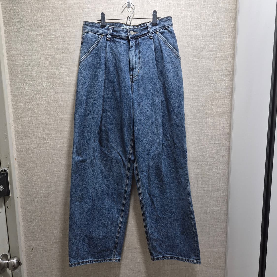 (S) 유스 youth 스트럭쳐 와이드 데님 팬츠 W30 L30 상품이미지2