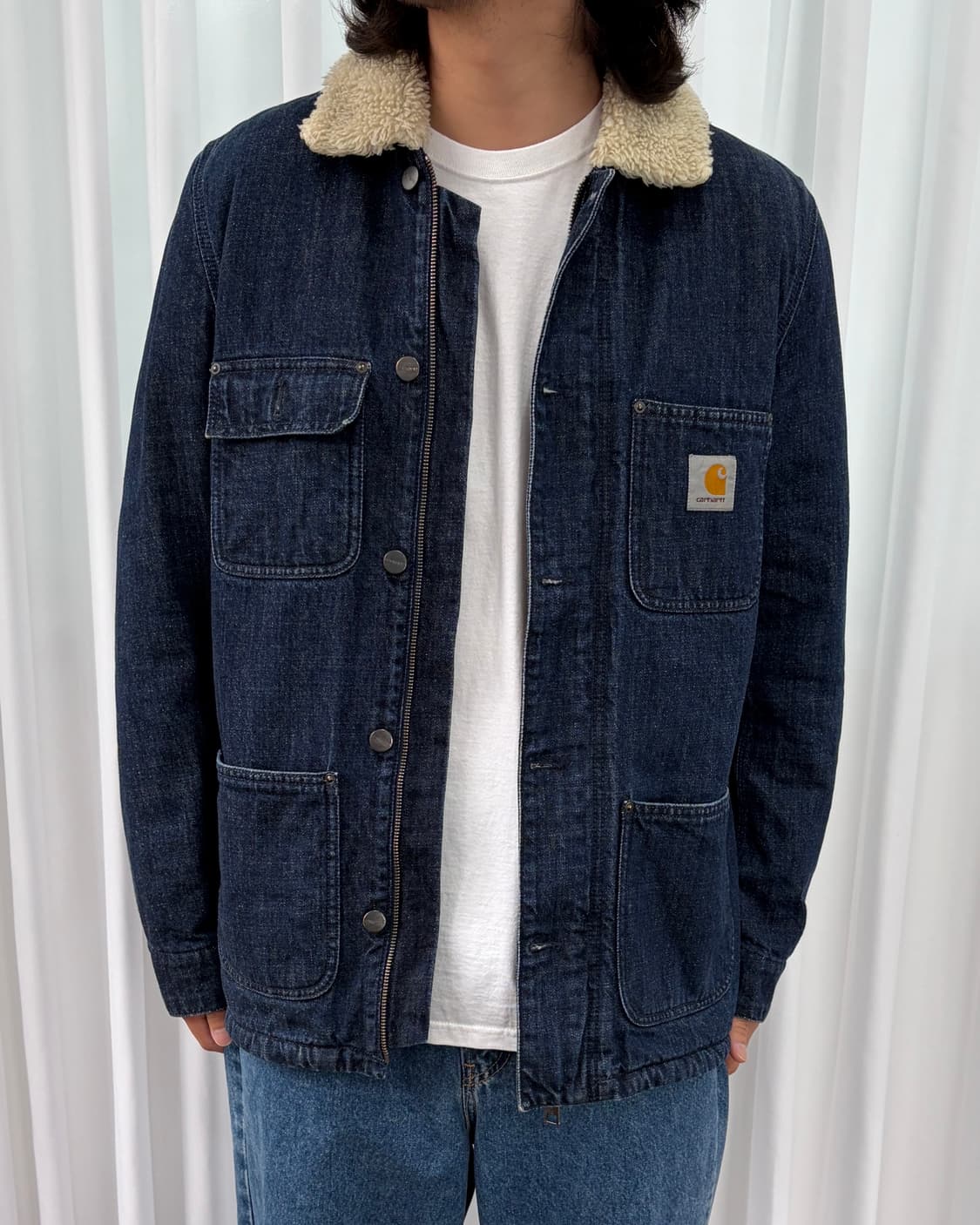 [M]칼하트 WIP 피닉스 데님 쉐르파 워크 자켓 상품이미지3