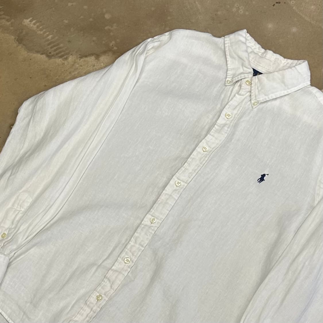 XL 폴로랄프로렌 클래식핏 화이트 린넨 셔츠 상품이미지1