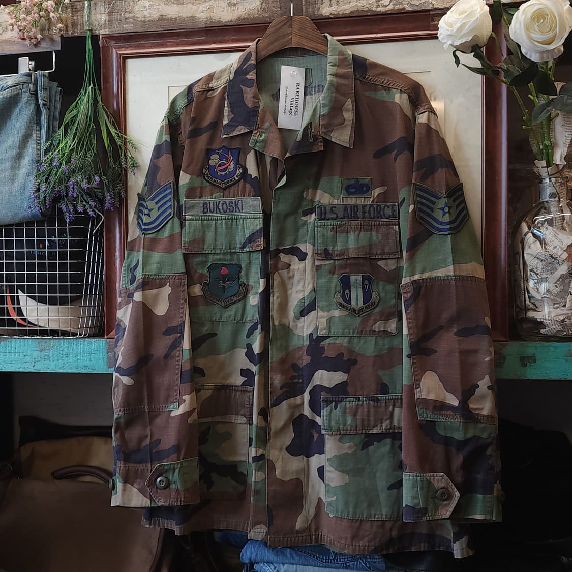 90s 미군 우드랜드 카모셔츠 BDU 라지 레귤러 상품이미지1