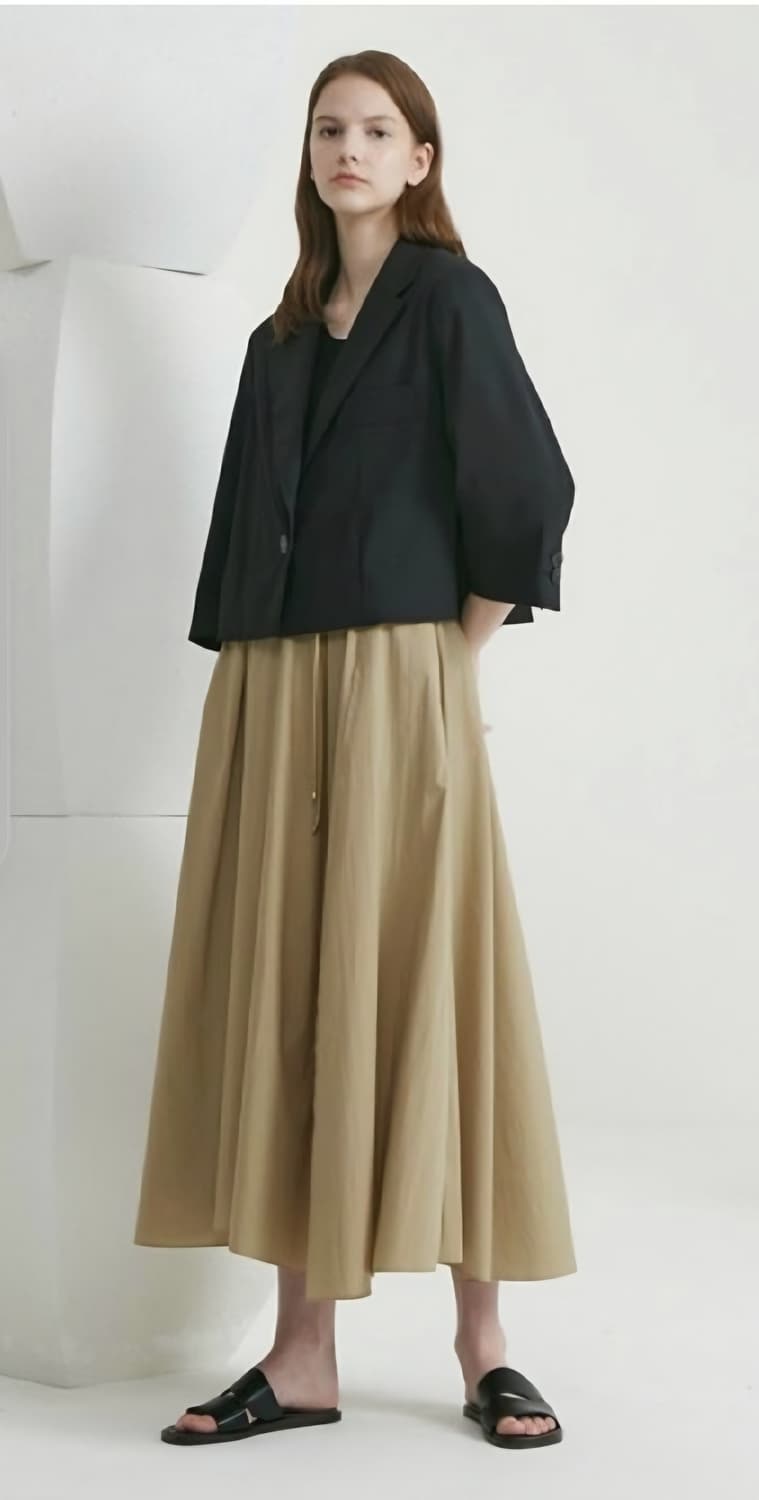 (64사이즈/55)한섬 타임 위빙 벨티드 스커트 (벨트포함) 상품이미지3