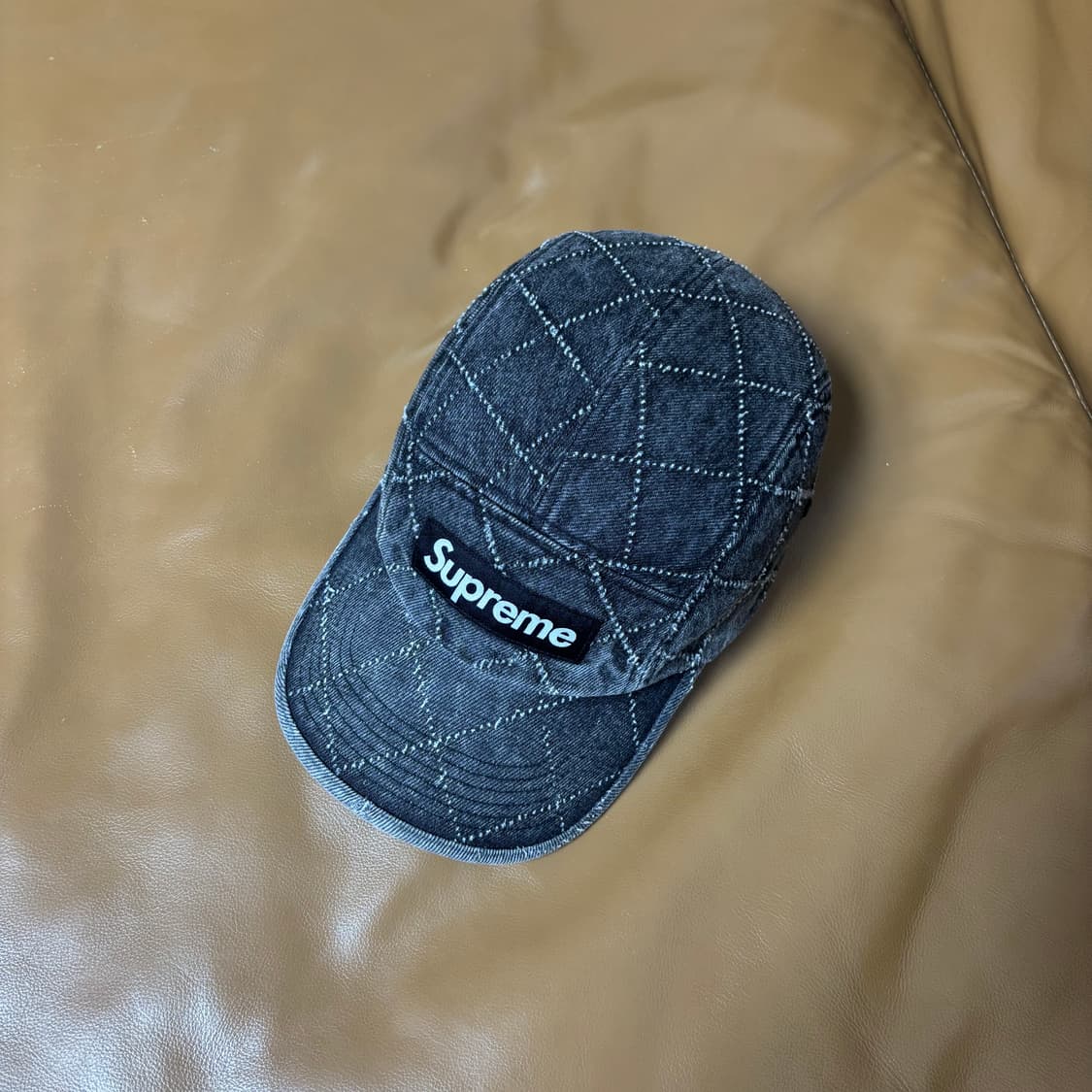 슈프림 캠프캡 모자 박스로고 23fw 펀치드 데님 블랙 상품이미지6