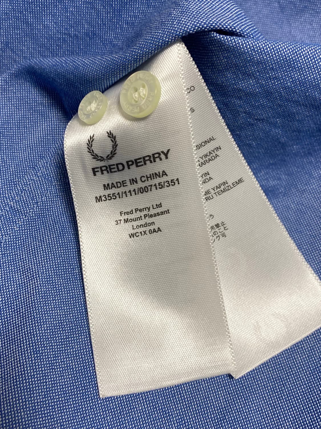 [M정품] 프레디페리 옥스포드 셔츠 블루 상품이미지5