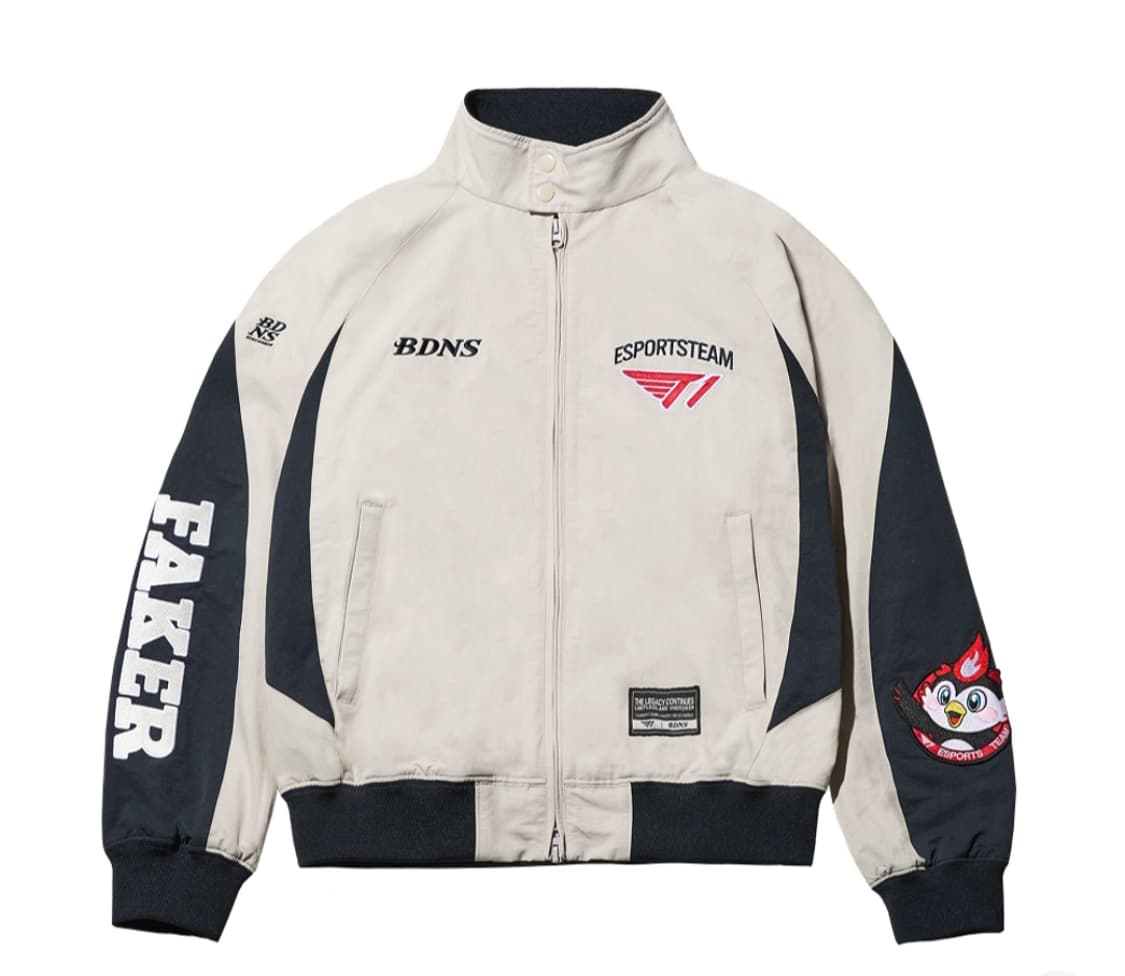 (XL) 빠더너스 x T1 베이스 자켓 베이지 페이커 마킹 상품이미지1