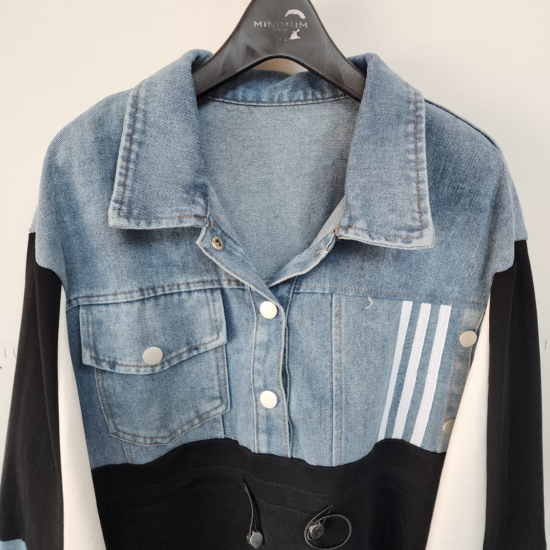 데님 배색 롱 원피스 상품이미지2