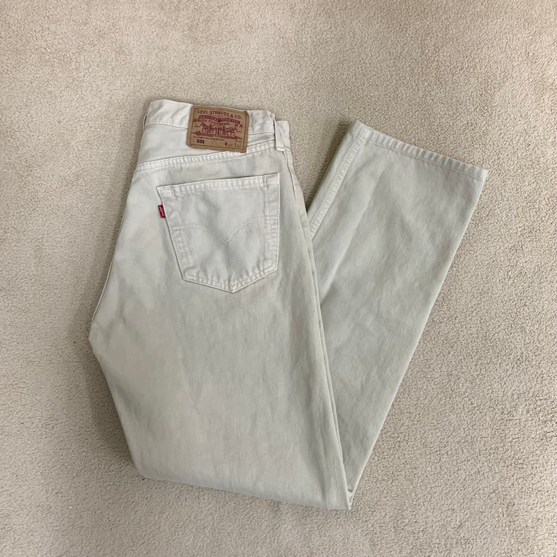 90s 빈티지 리바이스 501 데님팬츠(31사이즈) 베이지크림진 상품이미지1
