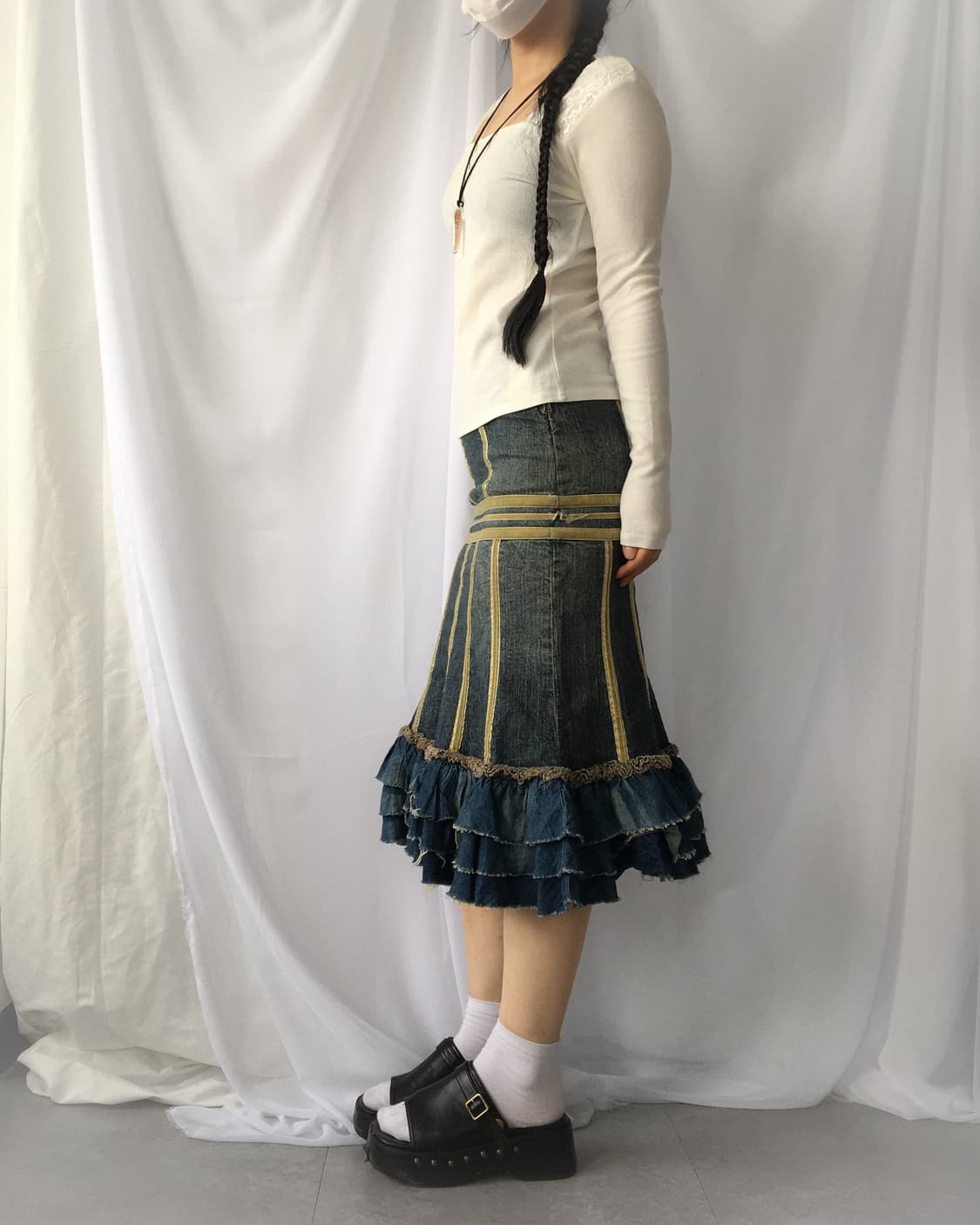 Design point denim skirt 상품이미지6