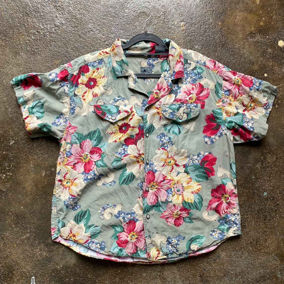 빈티지 플라워 반팔 셔츠 상품이미지1