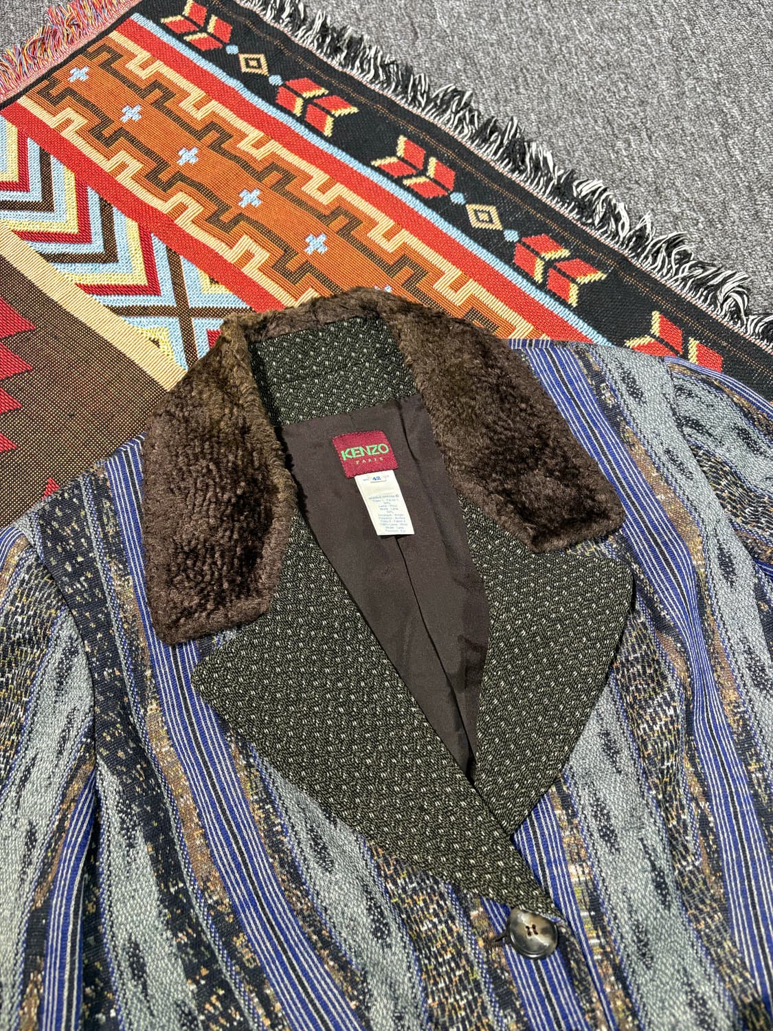 90’s 겐조 빈티지 양털 카라 자켓 상품이미지3