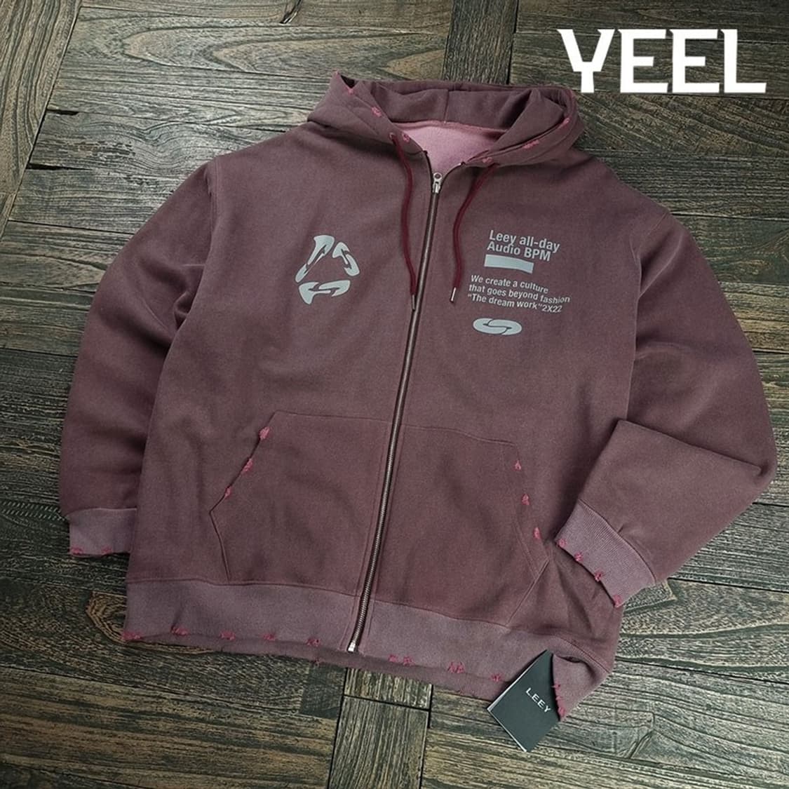 [LEEY YEEL](새상품)그래픽 프린팅 오버핏 후드집업 M19820 상품이미지1