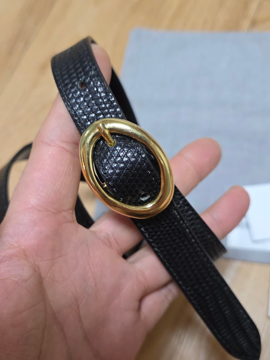 택포30만)25fw BISOWN 비손 Lizard Oval 벨트 상품이미지3