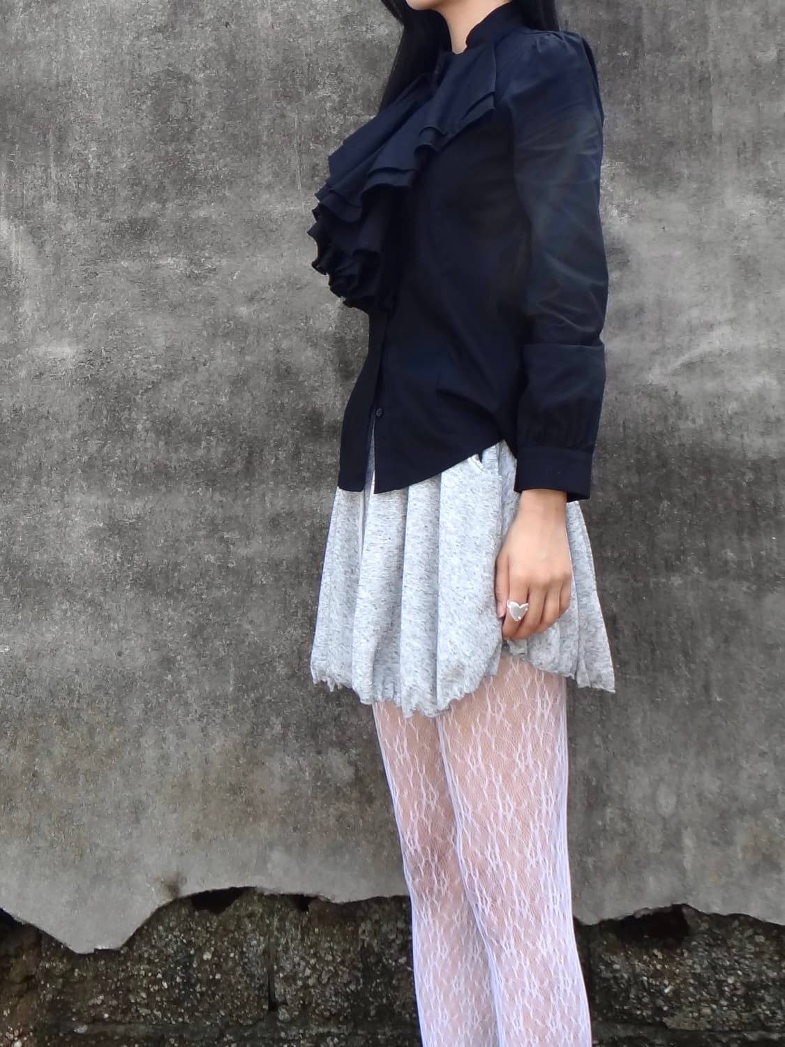 Neck frill shirt / black 상품이미지7