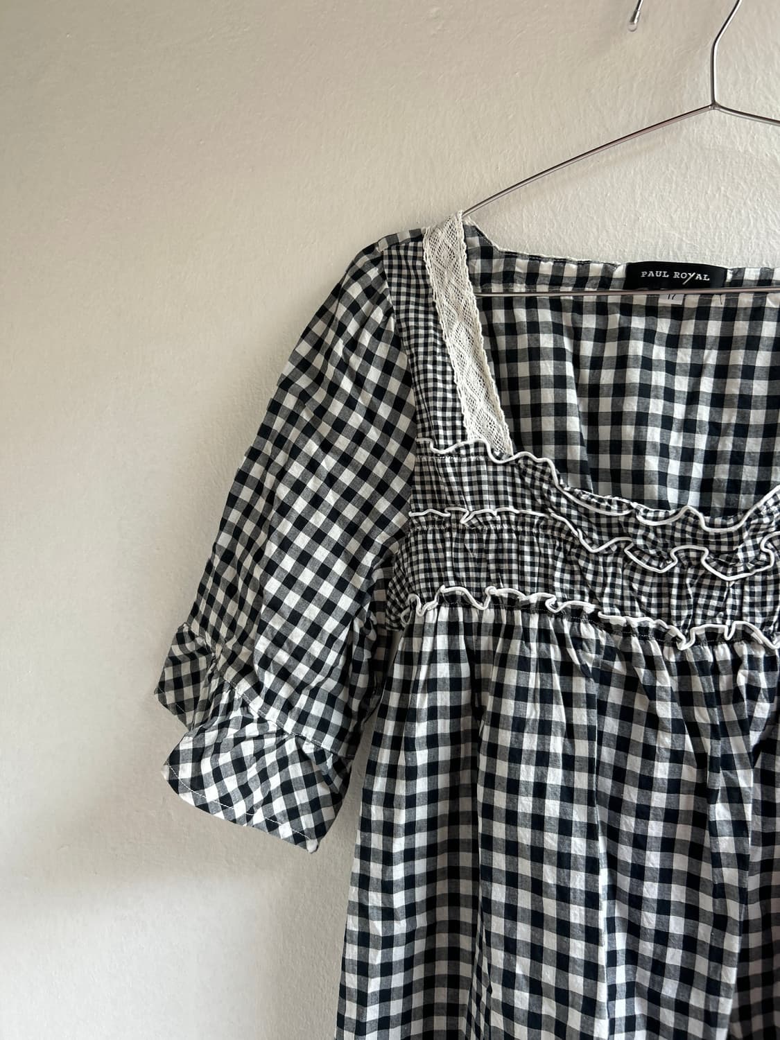 깅엄 블라우스  상품이미지3